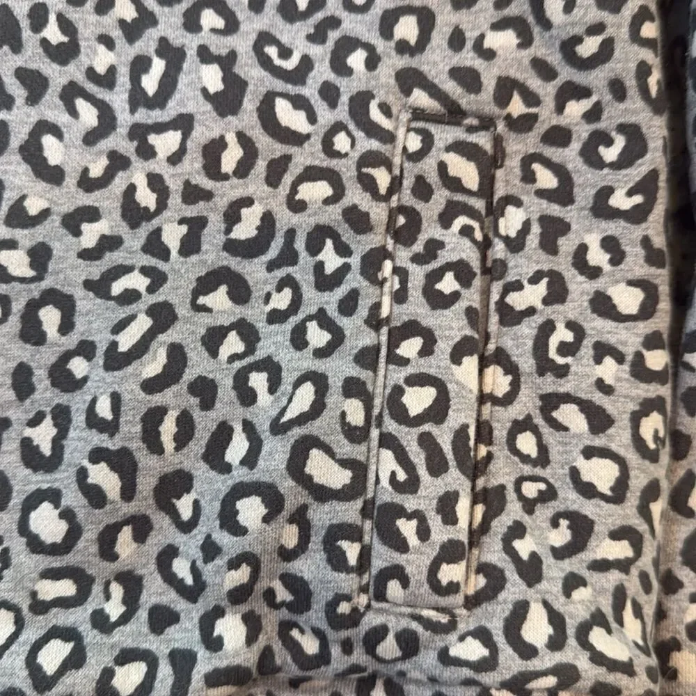Old Navy Gray Leopard Print Kids Hoodie
